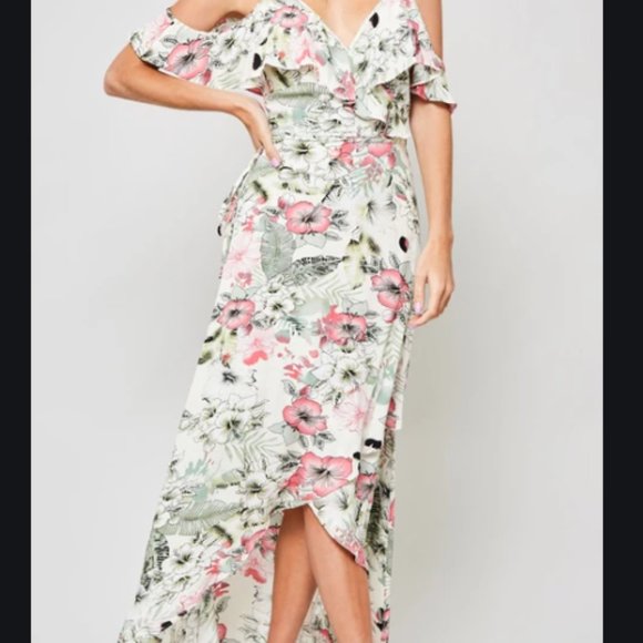 Promesa Cold Shoulder Floral Maxi Dress - Picture 5 of 15